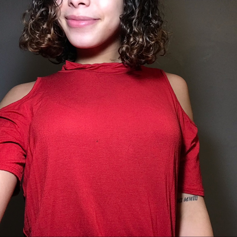 Cut shoulder blouse